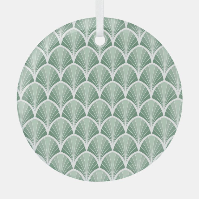 Classic Geometric: Art Deco Seamless Style Glass Tree Decoration (Front)