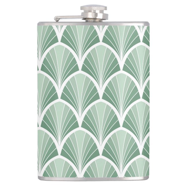 Classic Geometric: Art Deco Seamless Style Hip Flask (Front)