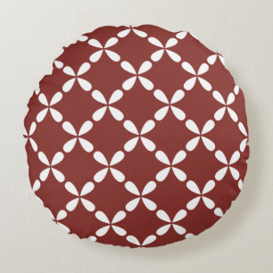 Classic Geometric Lattice & Diamond Micro-Pattern Round Cushion