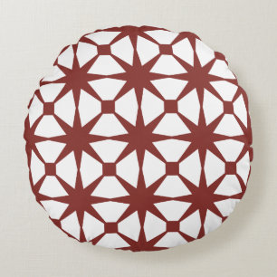 Classic Geometric Lattice & Diamond Micro-Pattern Round Cushion