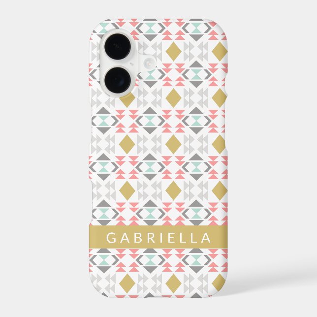 Classic Geometric Pattern in Grey Personalised  (Back)