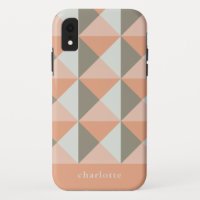 Classic Geometric Pattern Peach Taupe Personalised