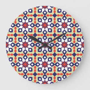 Classic Geometric: Seamless Ornamental Design Large Clock