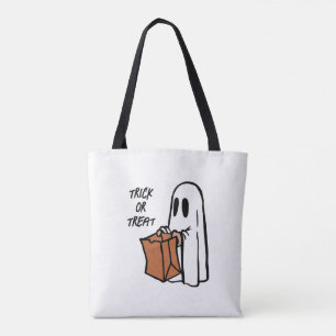 Classic Ghost with Bag Trick or Treat Candy Bag
