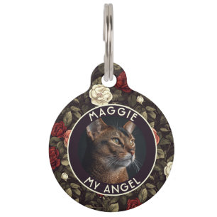 Classic Gift For Pet Owner Rose Motif Tag