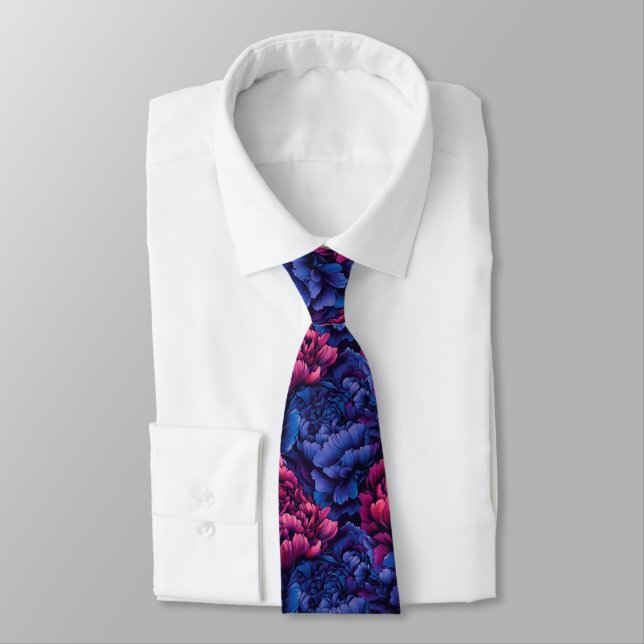 Classic Gifts For Men Peonies Flower Tie (Tied)