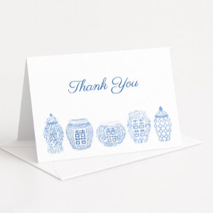 Classic Ginger Jars Blue And White Southern Thank You Card