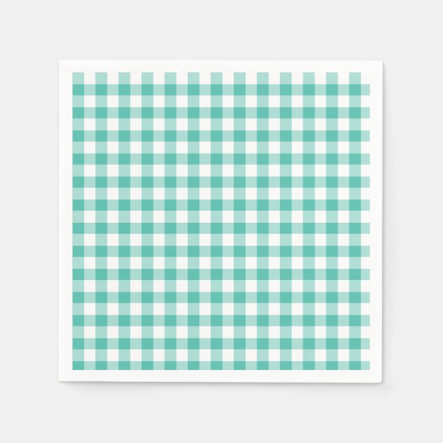 Classic Gingham Bluegrass Green Napkin (Front)