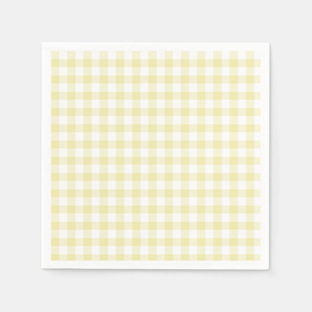 Classic Gingham Butter Yellow Napkin (Front)