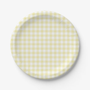 Classic Gingham Butter Yellow Paper Plate