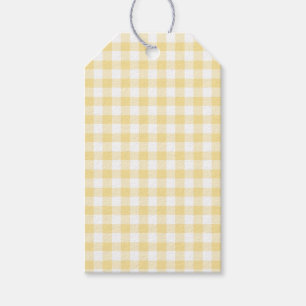 Classic Gingham Canary Yellow Gift Tags