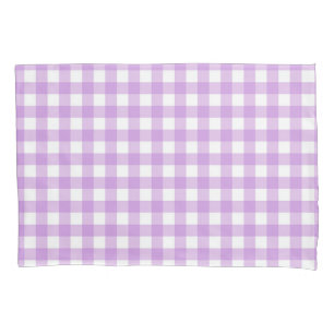 Classic Gingham Check Plaid Pattern Lilac    Pillowcase