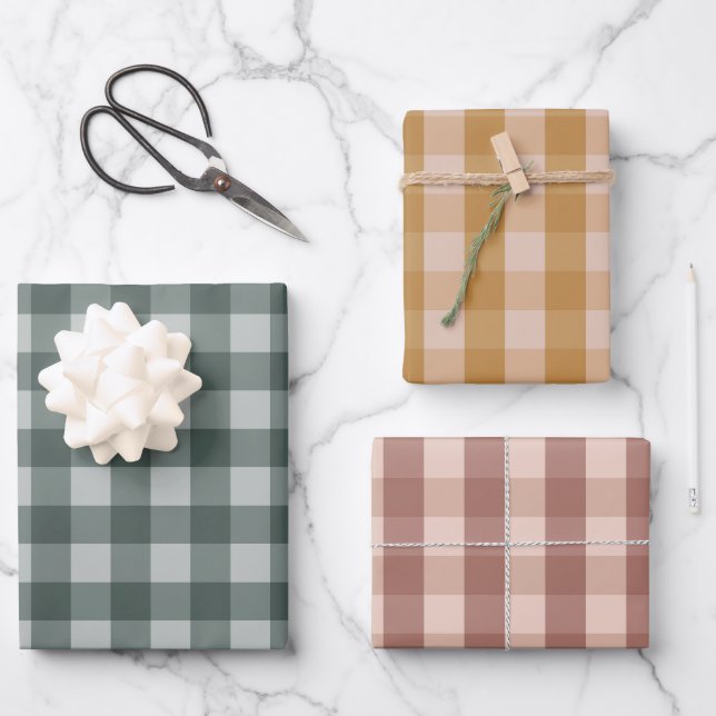 Classic Gingham Chequered Wrapping Paper Sheet (Front)