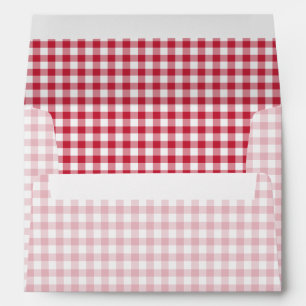 Classic Gingham Cherry Red Envelope