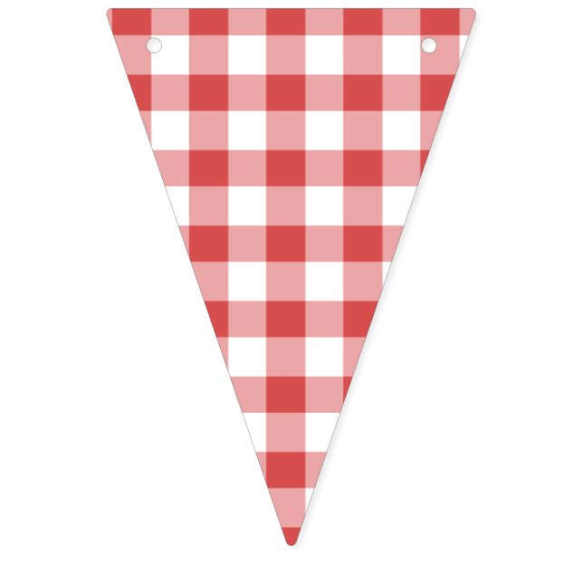 Classic Gingham Coral Red Bunting (First Flag)