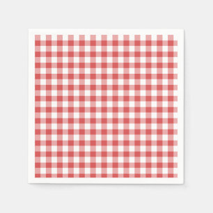 Classic Gingham Coral Red Napkin
