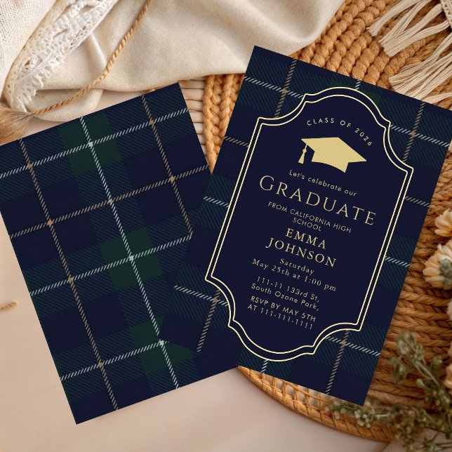 Classic Gingham Graduation Party 2026 Invitation (Creator Uploaded)