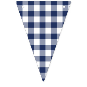 Classic Gingham Navy Blue Bunting