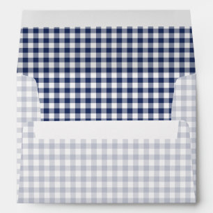 Classic Gingham Navy Blue Envelope