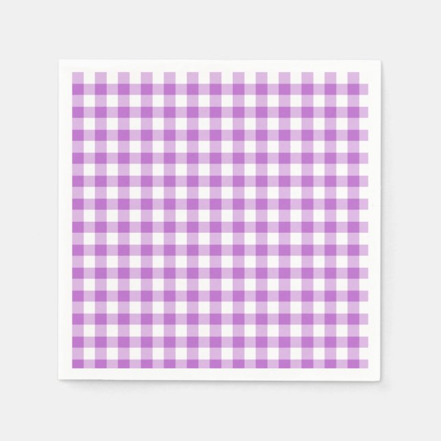 Classic Gingham Orchid Purple Napkin (Front)