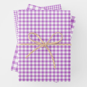 Classic Gingham Orchid Purple Wrapping Paper Sheet