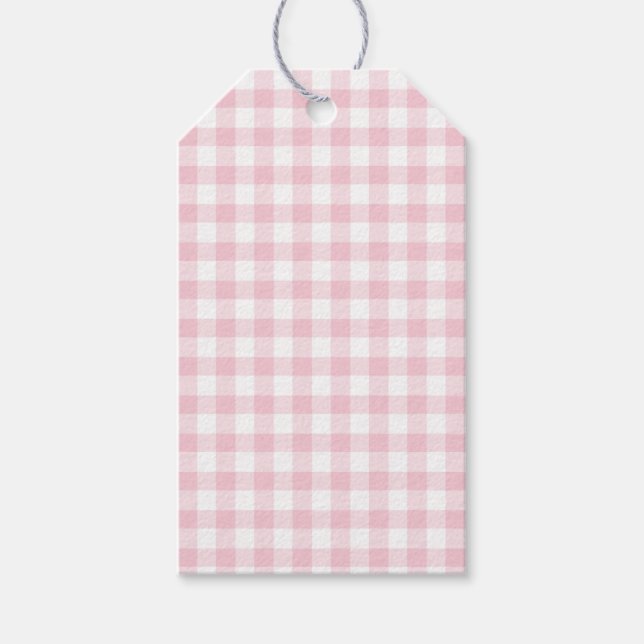 Classic Gingham Pink Gift Tag (Front)