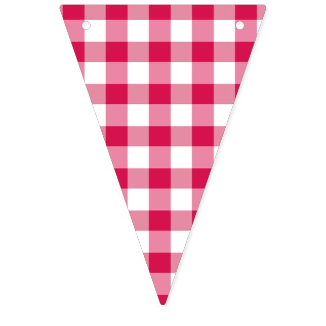 Classic Gingham Raspberry  Bunting (First Flag)