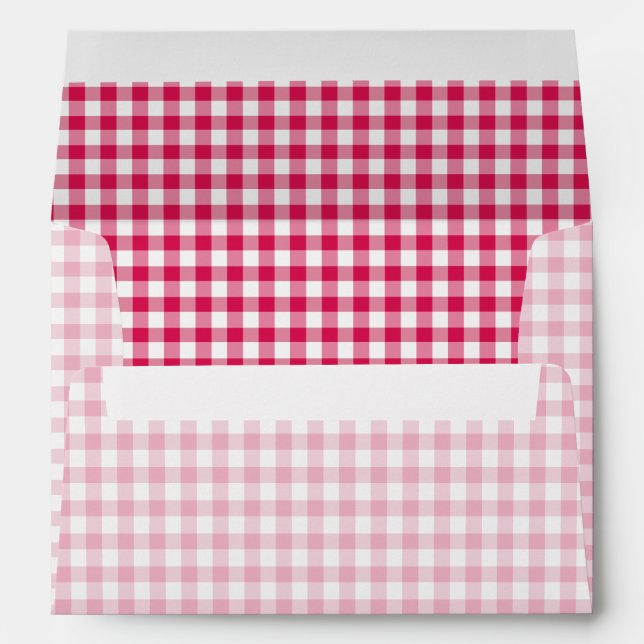 Classic Gingham Raspberry Envelope (Back (Bottom))