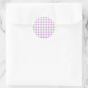 Classic Gingham Soft Lilac Classic Round Sticker
