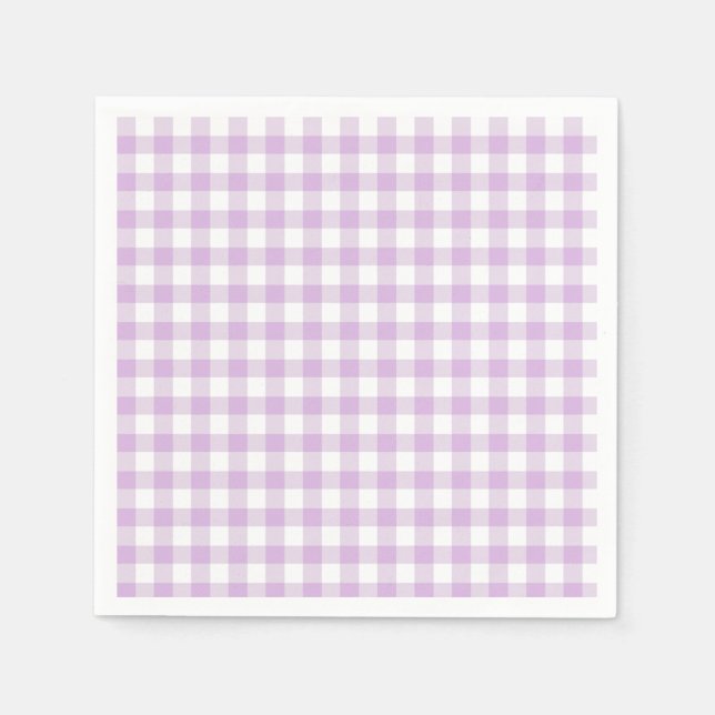 Classic Gingham Soft Lilac Napkin (Front)
