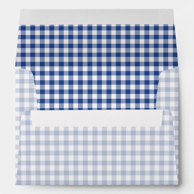 Classic Gingham True Blue Envelope (Back (Bottom))