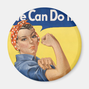 Classic Girl Power Empowerment Pop Art Print Magnet