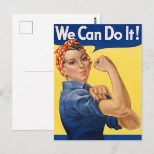 Classic Girl Power Empowerment Pop Art Print Postcard