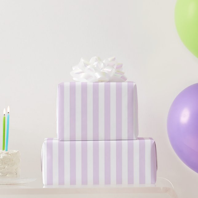 Classic Girly  Pastel Purple Stripe Pattern Spring Wrapping Paper (Party Gifts)