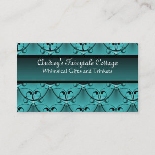 Classic Glam Business Card, Bold Teal Card
