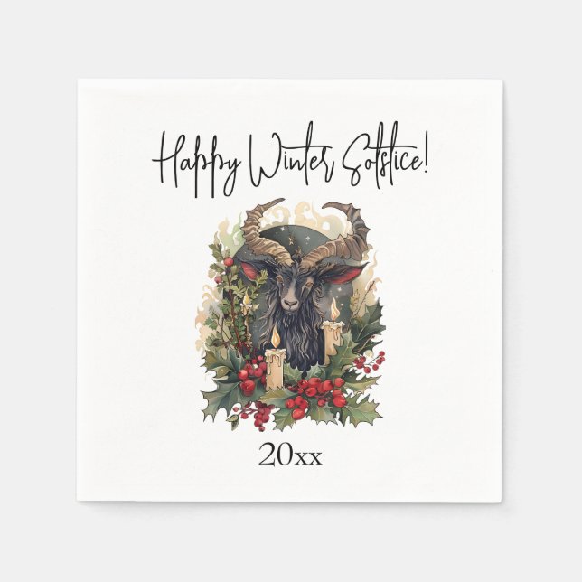 Classic Goat Yule Napkin (Front)