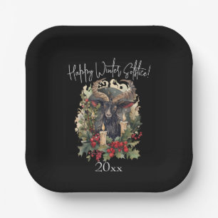Classic Goat Yule Paper Plate