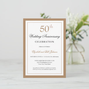 Classic Gold 50th Wedding Anniversary Invitation