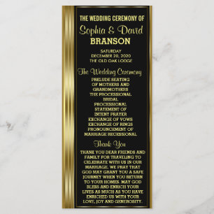 Classic Gold and Black Wedding Custom Program
