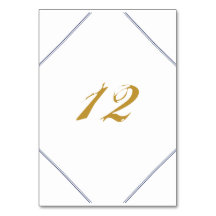 Classic Gold and Navy Wedding Table Number
