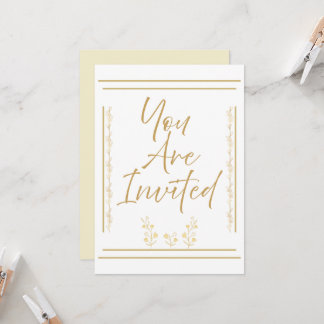 Classic Gold and White Invite