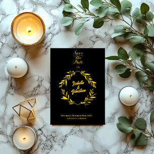 Classic Gold & Black Diamond Save the Date Wedding Invitation