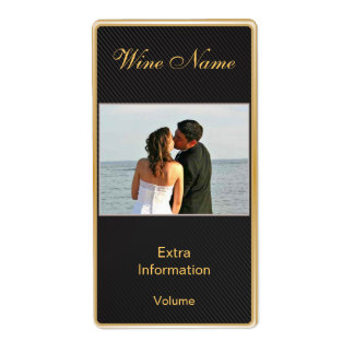 Classic Gold Black Wine Label With Kisses