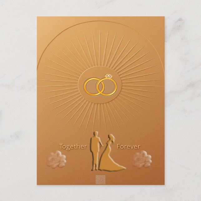 Classic Gold & Bronze Wedding Announcement (Front)