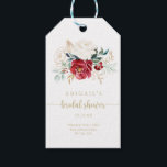 Classic Gold Burgundy White Floral Bridal Shower   Gift Tags<br><div class="desc">These classic gold burgundy white floral bridal shower gift tags are perfect for a rustic wedding shower. The design features watercolor white,  burgundy and gold flowers and berries with green foliage arranged into elegant bouquets.</div>