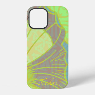 Classic Gold Butterfly Pistachio Violet Pattern iPhone 12 Case