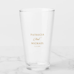 Classic Gold Calligraphy Wedding  Glass