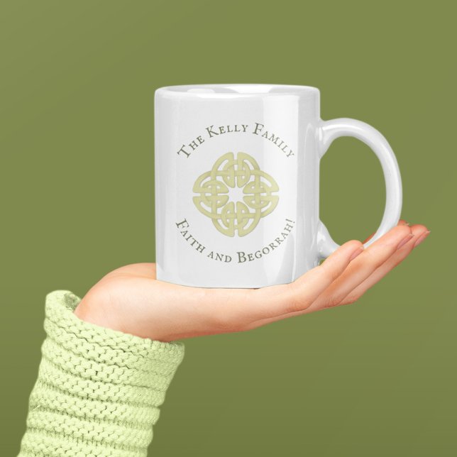 Classic Gold Celtic Cross Faith and Begorrah  Coffee Mug (Creator Uploaded)