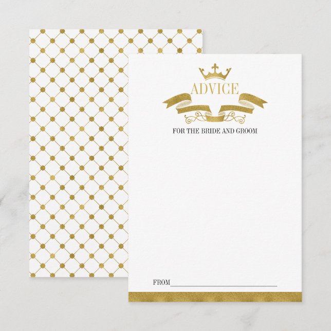Classic Gold Crest Wedding Advice Card (Front/Back)