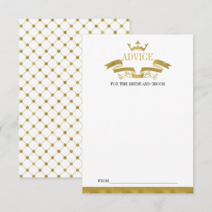 Classic Gold Crest Wedding Advice Card